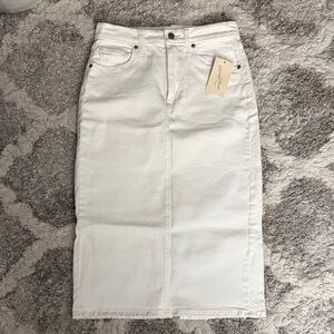 Universal Thread Cream Denim Midi Skirt